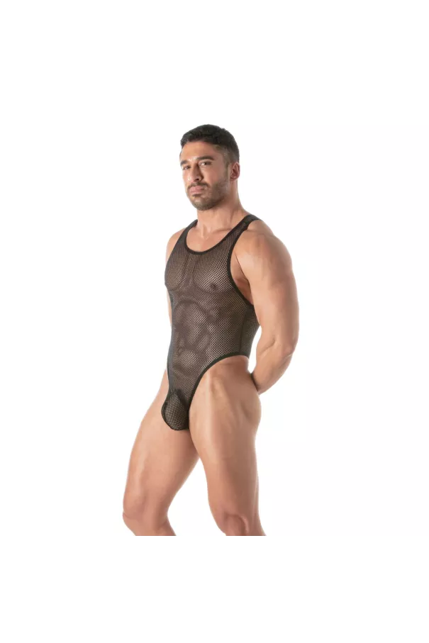 Circuit Fishnet Body Thong Black For Men Side view